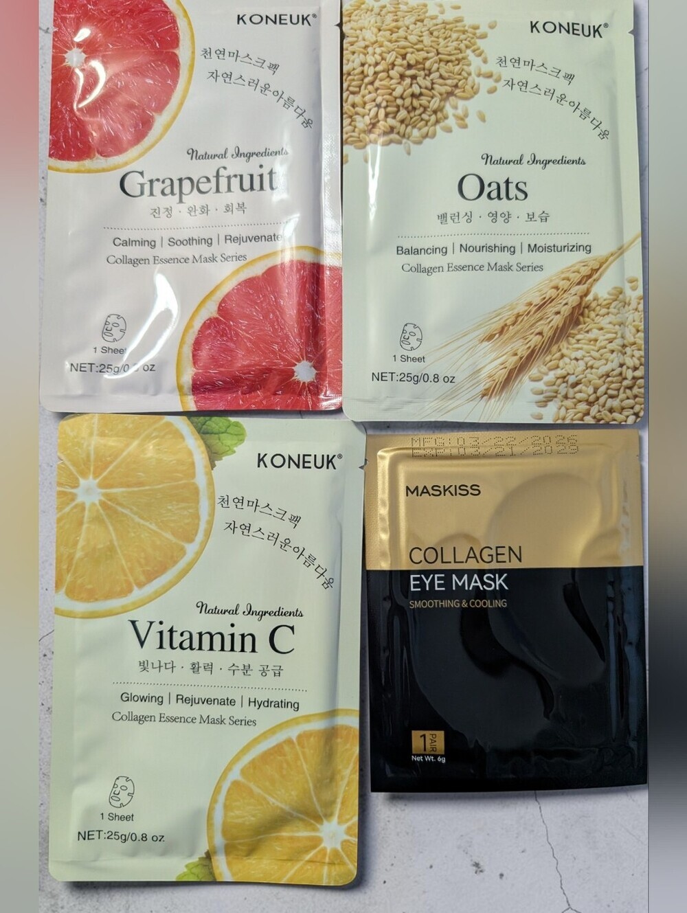 Koneuk Collagen Sheet Masks & Maskiss Eye Mask Bundle - 4 Pack (NWT)